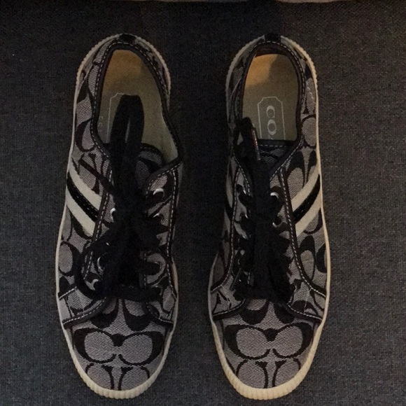 Coach Shoes - Coach sneakers euc black and beige